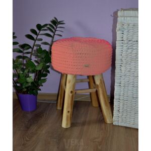 Vekadesign stolička s háčkovaným potahem Barva: Lososová