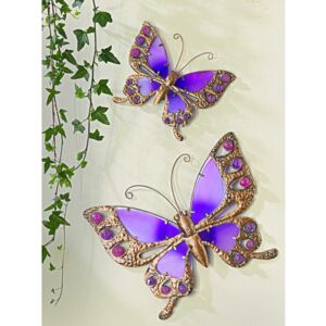 Magnet 3Pagen Dekorace Motýl purpurová 39cm