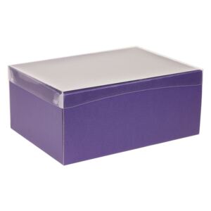 Dárková krabice s průhledným víkem 350x250x150/35 mm, fialová