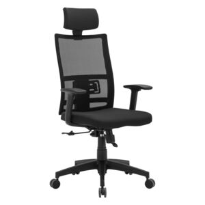 Kancelářská ergonomická židle Antares MIJA s podhlavníkem — více barev Černá