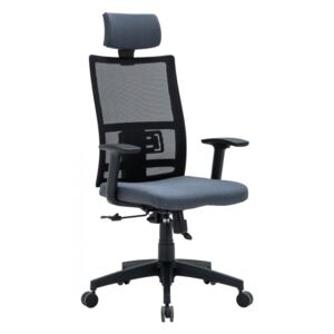 Kancelářská ergonomická židle Antares MIJA s podhlavníkem — více barev Šedá