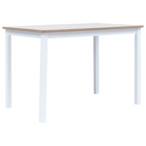 Jídelní stůl bílo-hnědý 114 x 71 x 75 cm masivní kaučukovník