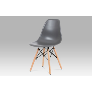 Jídelní židle plast šedý a nohy masiv buk CT-758 GREY