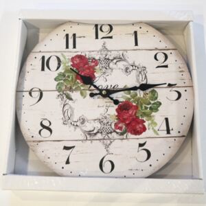 Florasystém Nástěnné hodiny Love Red Roses - ø33,5cm