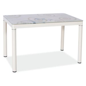 Jídelní stůl 100x60 cm v bílé krémové barvě KN553