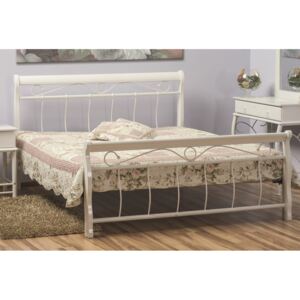 Manželská postel v bílé barvě mat 160x200 cm KN537