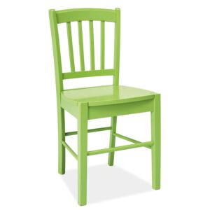 Dřevěná jídelní židle v klasickém stylu v zelené barvě KN270
