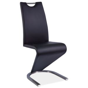 Jídelní čalouněná židle v černé barvě na kovové konstrukci KN696