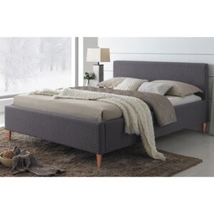 Manželská postel 160x200 cm v šedé barvě s roštem KN723