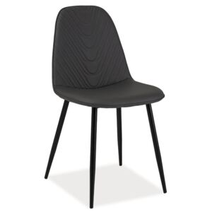 Jídelní čalouněná židle v šedé barvě s kovovou konstrukcí typ A KN399