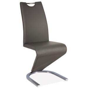 Jídelní čalouněná židle v šedé barvě na kovové konstrukci KN696
