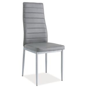 Jídelní židle na kovové konstrukci v šedé ekokůži KN165