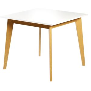 Bílý dřevěný jídelní stůl FormWood Thia 85 x 85 cm
