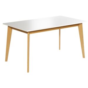 Bílý dřevěný jídelní stůl FormWood Thia 140 x 85 cm
