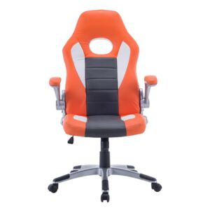 Kancelářské křeslo v kombinaci oranžové a šedé barvy F1259