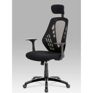 Kancelářská židle černá látka s područkami a kolečky KA-K105 BK