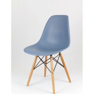 SKLADEM: Kuchyňská designová židle MODELINO - holubí šedá - WENGE DŘEVO