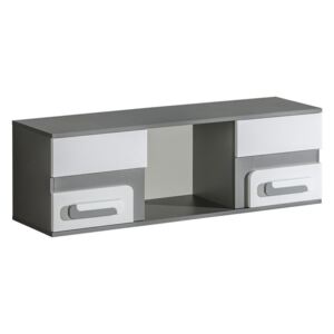 Závěsná skříňka v bílé matné barvě a v šedé barvě antracit KN1046