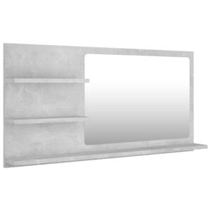 Koupelnové zrcadlo - 90x10,5x45 cm - dřevotříska | betonově šedé
