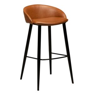 Hnědá barová židle z imitace kůže DAN-FORM Denmark Dual, výška 91 cm