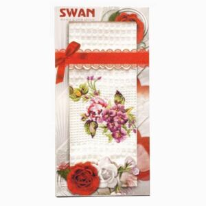 DekorTextil Bavlněná vaflová utěrka v dárkovém balení - Swan 1 ks - 1 ks