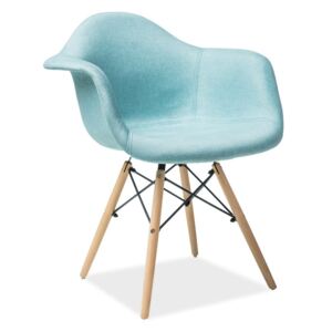 Jídelní čalouněná židle v mentolové barvě s dřevěnou konstrukcí KN901