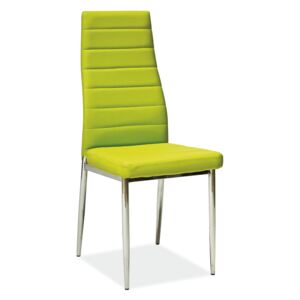 Jídelní židle na kovové konstrukci ve světle zelené ekokůži KN165