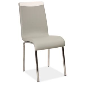 Jídelní čalouněná židle v šedé barvě na kovové konstrukci KN1072