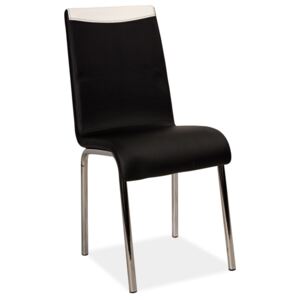 Jídelní čalouněná židle v černé barvě na kovové konstrukci KN1072