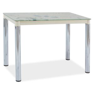 Jídelní stůl 100x60 cm v krémové barvě s chromem KN553
