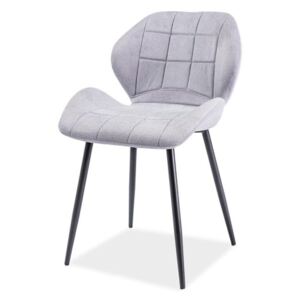 Čalouněná jídelní židle ve světle šedé barvě s elegantním prošíváním KN1028