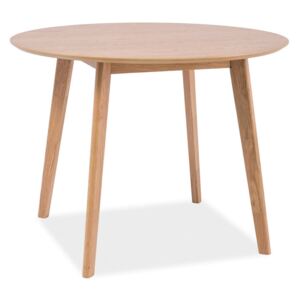 Dřevěný kulatý jídelní stůl 100 cm v dekoru dub typ II KN1182