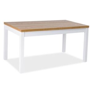 Jídelní rozkládací stůl 160x90 cm v dekoru buk s bílou dřevěnou konstrukcí typ III KN550