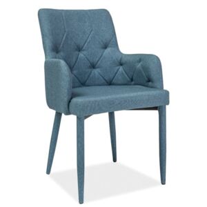 Jídelní židle s čalouněním v modré látce KN671