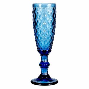 DekorStyle Sklenice na šampaňské DIAMENT 170 ml modrá