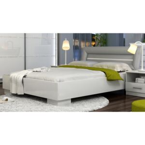 Manželská postel s roštem 160x200 cm v bílé barvě KN548