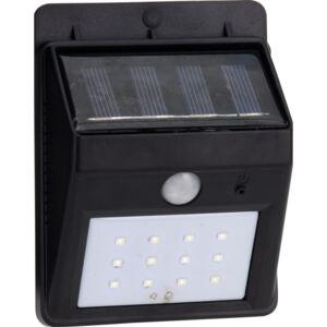Venkovní nástěnné solární svítidlo se senzorem černá, 12,5 cm
