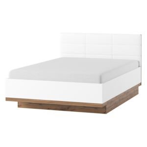 Manželská postel 160x200 cm v bílé barvě s vysokým polstrovaným čelem typ 66 KN1275