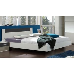 Manželská postel 180x200 cm v kombinaci bílá a šedá typ 293 KN815