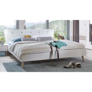Elegantní manželská postel 160x200 cm v barevném provedení bílá a dub typ 351 KN077