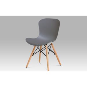Designová jídelní židle strukturovaný plast šedá natural AUGUSTA GREY
