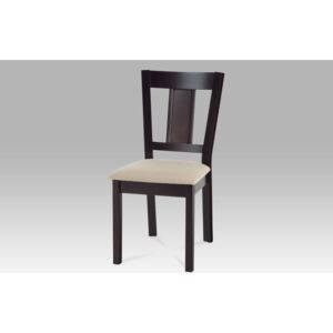 Jídelní židle dřevěná dekor wenge a potah krémová látka WDC-155 BK