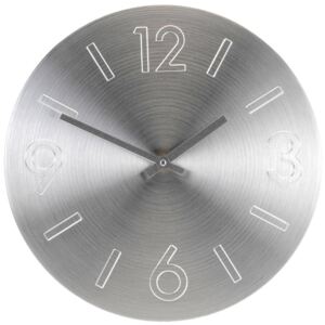 Stříbrné hodiny, hliník, průměr 35 cm