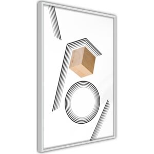 Bimago Zarámovaný obraz - Cube in a Trap Bílý rám 40x60 cm