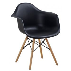 Jídelní židle v retro stylu v černé barvě F1230