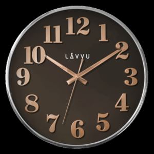 Nástěnné hodiny s dřevěným dekorem 31 cm - hnědé, Lavvu