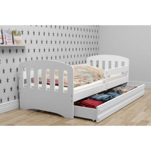 Dětské postel v bílé barvě s úložným prostorem 80x160 cm F1414