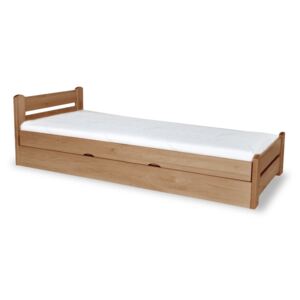 Dřevěná postel s úložným prostorem v dekoru buk 140x200 cm F1424