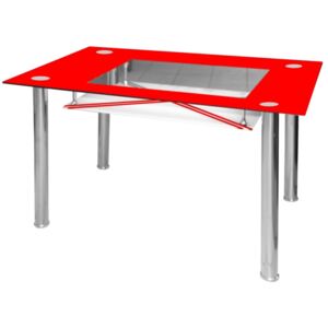 Jídelní stůl skleněný F056 červený