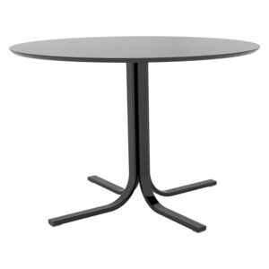 Kulatý jídelní stůl 110 cm v černé barvě s ocelovou podnoží DO210